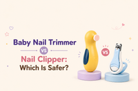 Baby nail trimmer vs baby nail clipper comparison showing both tools for safe newborn nail care
