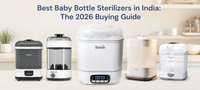 Best baby bottle sterilizers in India 2026 buying guide featuring Bubsie and other sterilizers