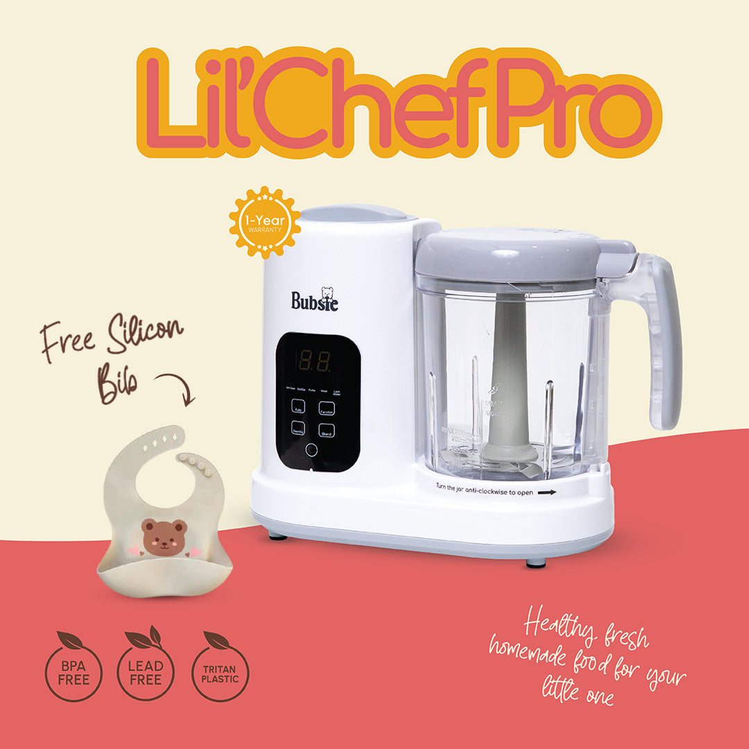 Lil Chef Pro 8-in-1 Baby Food Processor with Steamer, Blender & Self-Clean Function