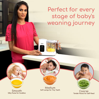 Lil Chef Pro 8-in-1 Baby Food Processor with Steamer, Blender & Self-Clean Function
