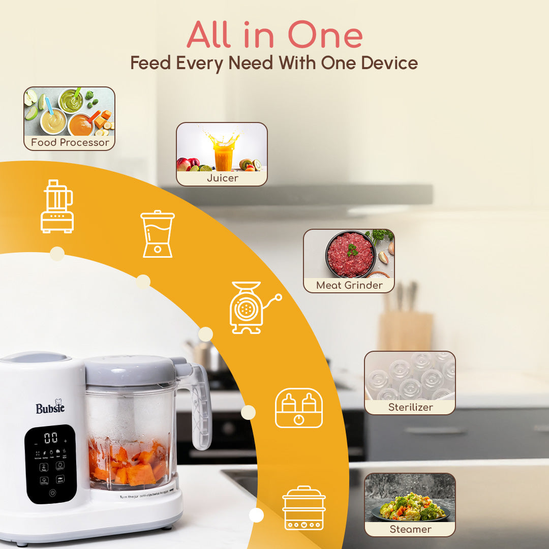 Lil Chef Pro 8-in-1 Baby Food Processor with Steamer, Blender & Self-Clean Function