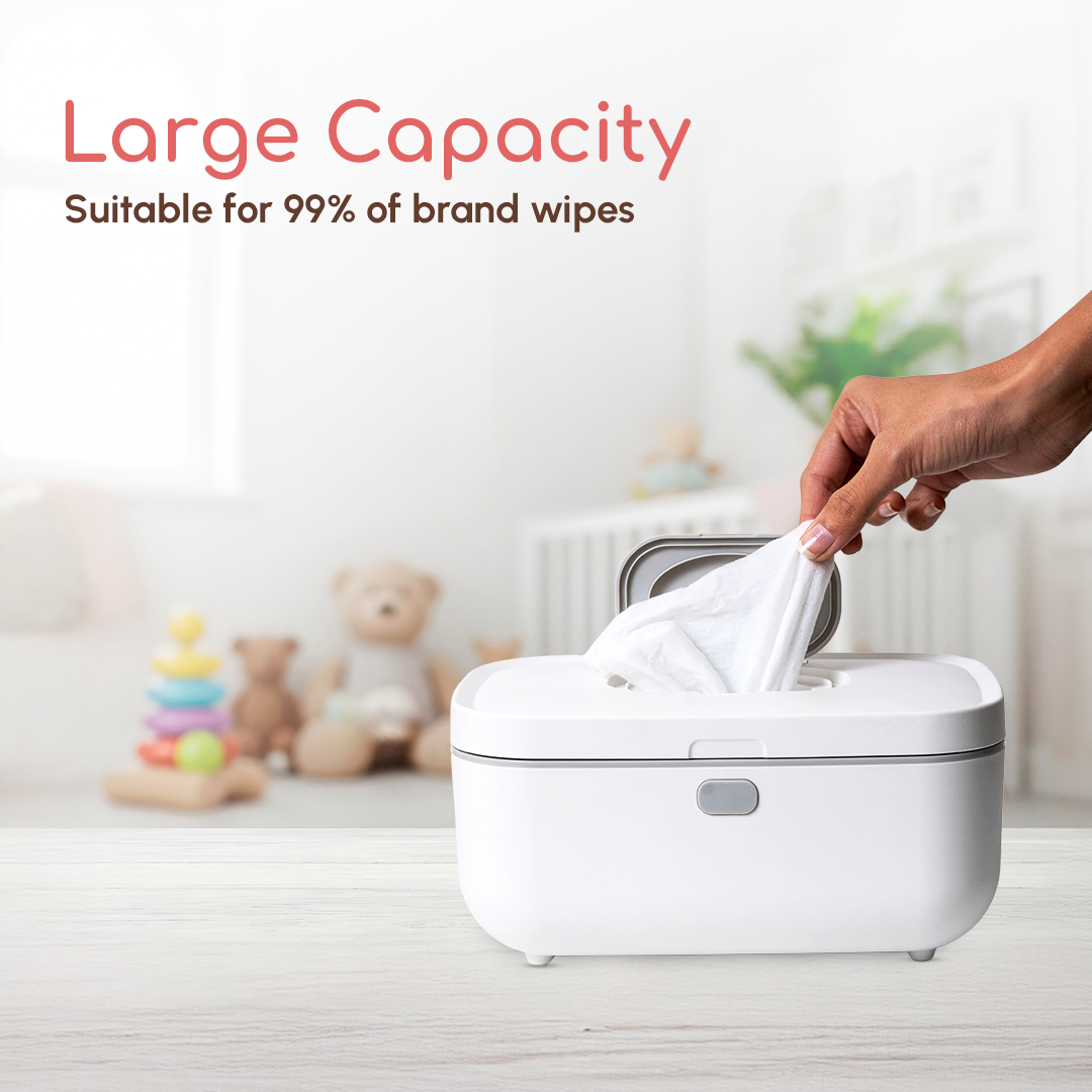 Baby wipes warmer with moisture retention system