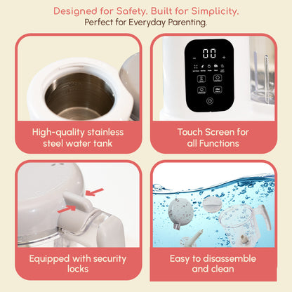 Lil Chef Pro 8-in-1 Baby Food Processor with Steamer, Blender & Self-Clean Function