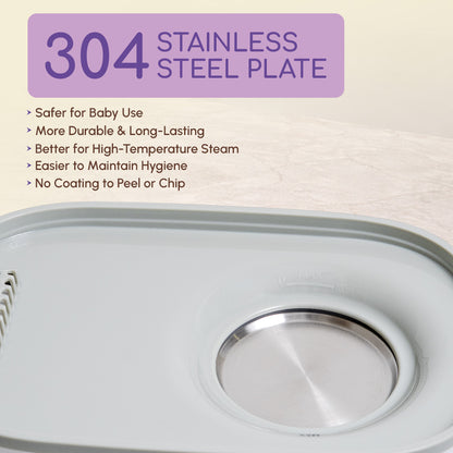 Bubsie steam sterilizer machine with 304 stainless steel heating plate for safe baby use
