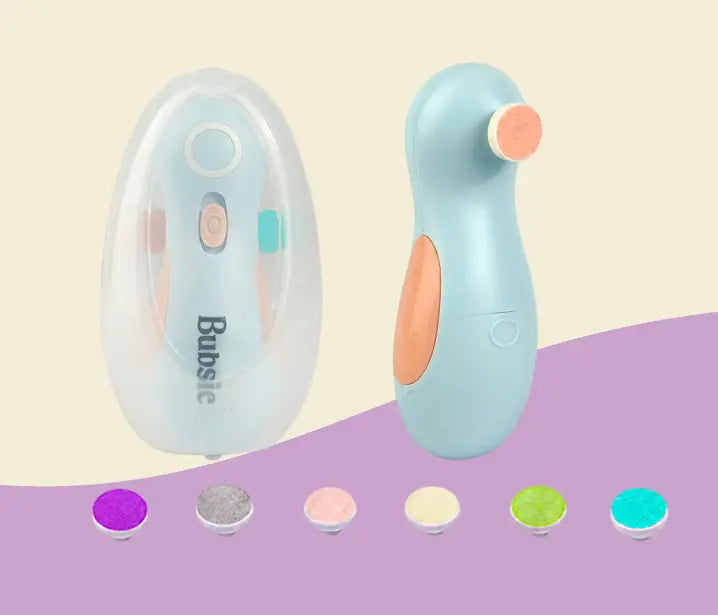 Safe Electric Baby Nail Trimmer Kit for Newborns with Light & 6 Filing Heads